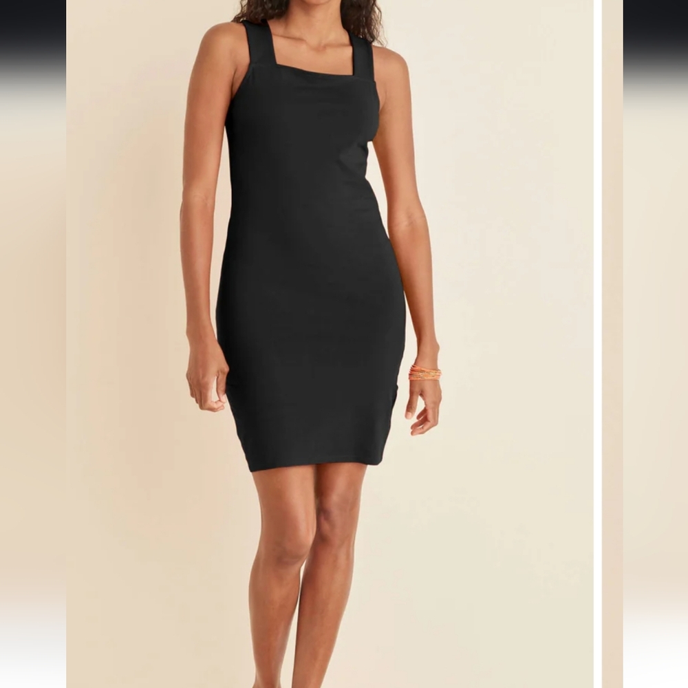 Venus Square Neck Tank Dress - LBD